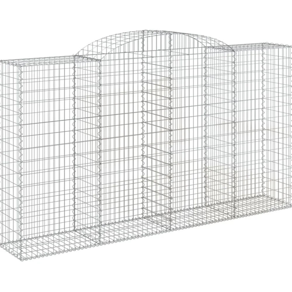 Best FinePRICE Kaareva kivikori 200x30x140/160 cm galvanoitu rauta (53487)