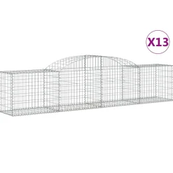 Best FinePRICE Kaareva kivikori 200x30x140/160 cm galvanoitu rauta (53487)