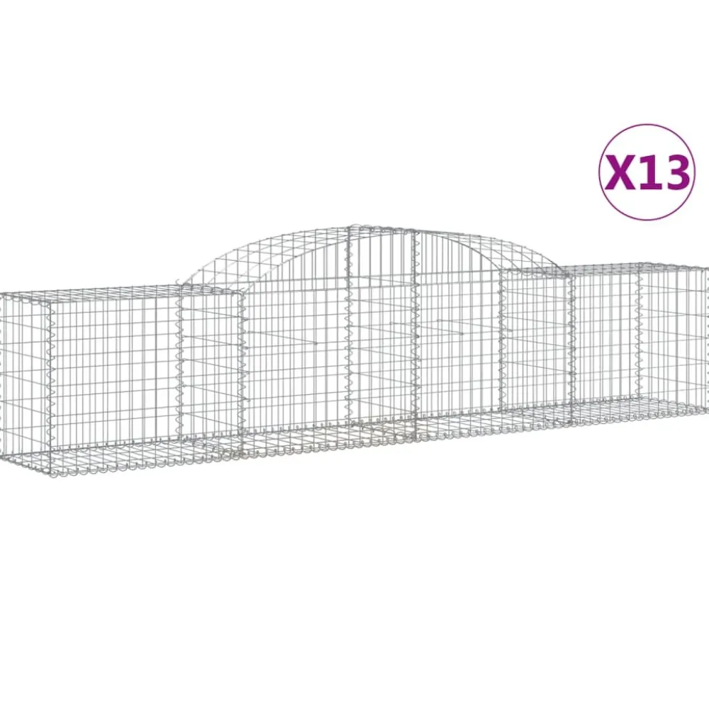 Best FinePRICE Kaareva kivikori 200x30x140/160 cm galvanoitu rauta (53487)