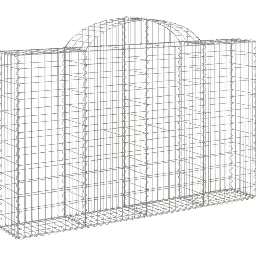 Best FinePRICE Kaareva kivikori 200x30x140/160 cm galvanoitu rauta (53487)