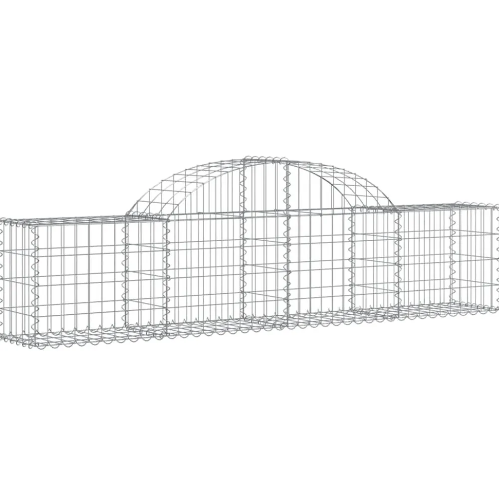 Best FinePRICE Kaareva kivikori 200x30x140/160 cm galvanoitu rauta (53487)