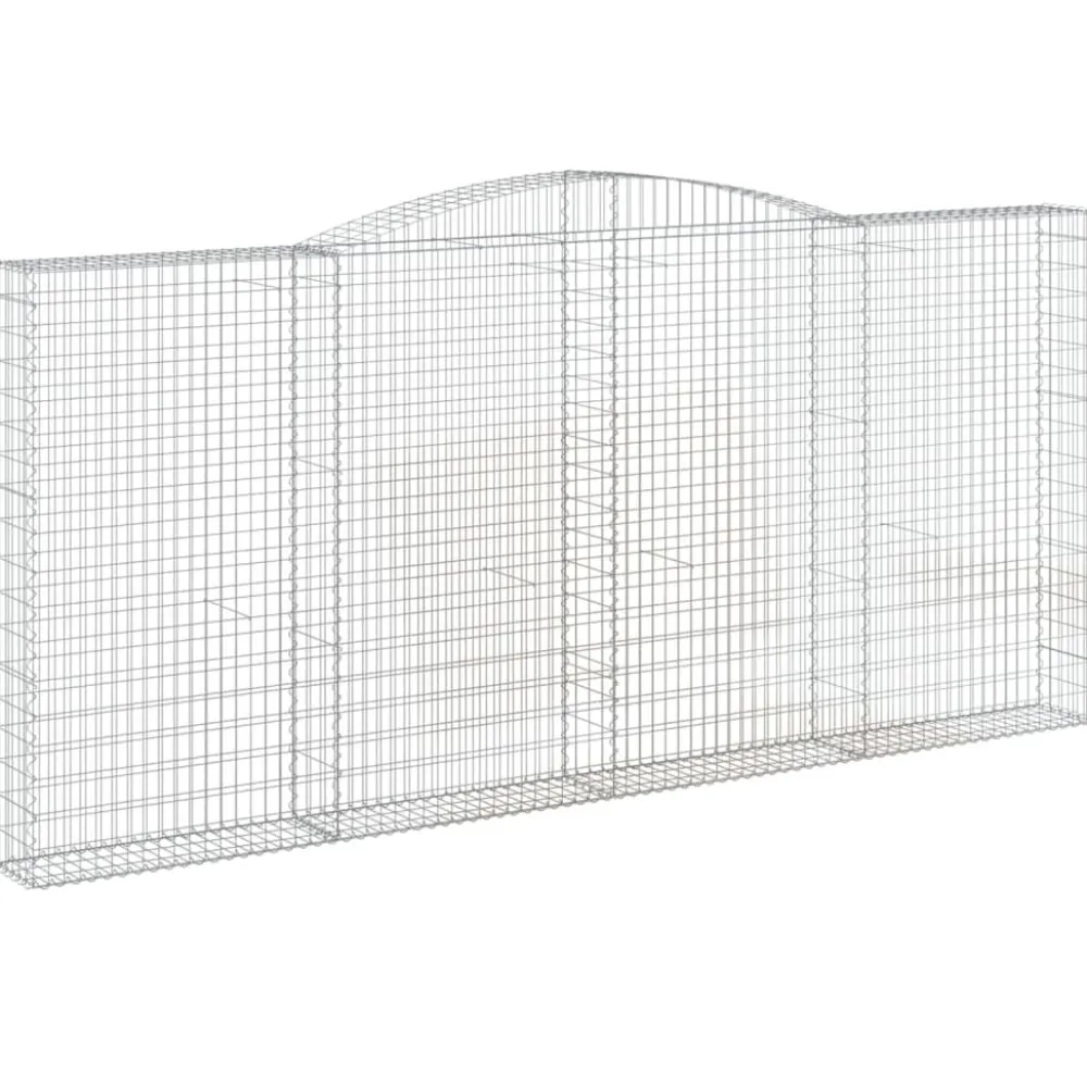Best FinePRICE Kaareva kivikori 200x30x140/160 cm galvanoitu rauta (53487)