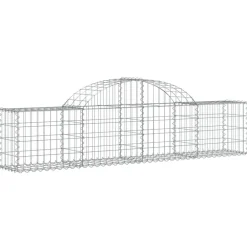 Best FinePRICE Kaareva kivikori 200x30x140/160 cm galvanoitu rauta (53487)