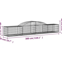 Best FinePRICE Kaareva kivikori 200x30x140/160 cm galvanoitu rauta (53487)