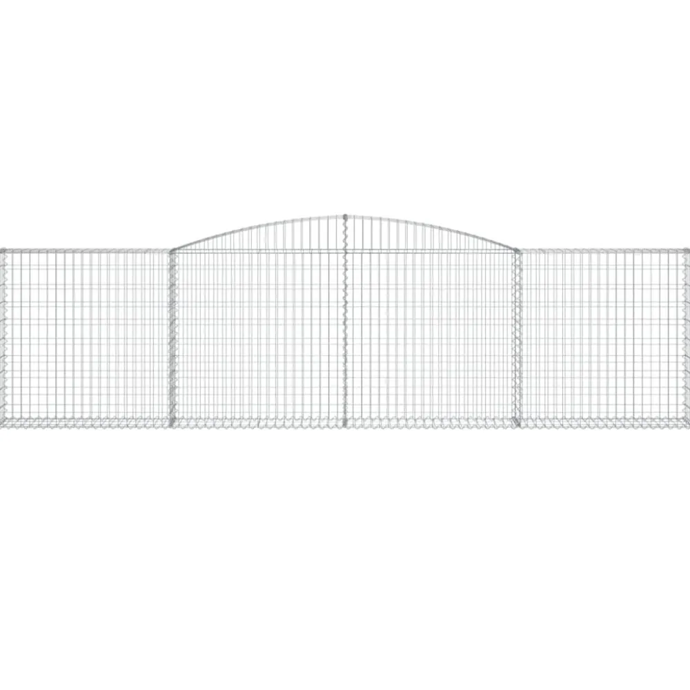 Best FinePRICE Kaareva kivikori 200x30x140/160 cm galvanoitu rauta (53487)