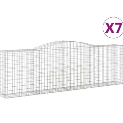Best FinePRICE Kaareva kivikori 200x30x140/160 cm galvanoitu rauta (53487)