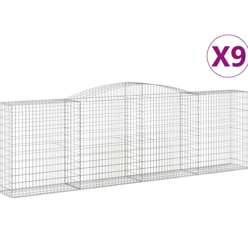Best FinePRICE Kaareva kivikori 200x30x140/160 cm galvanoitu rauta (53487)