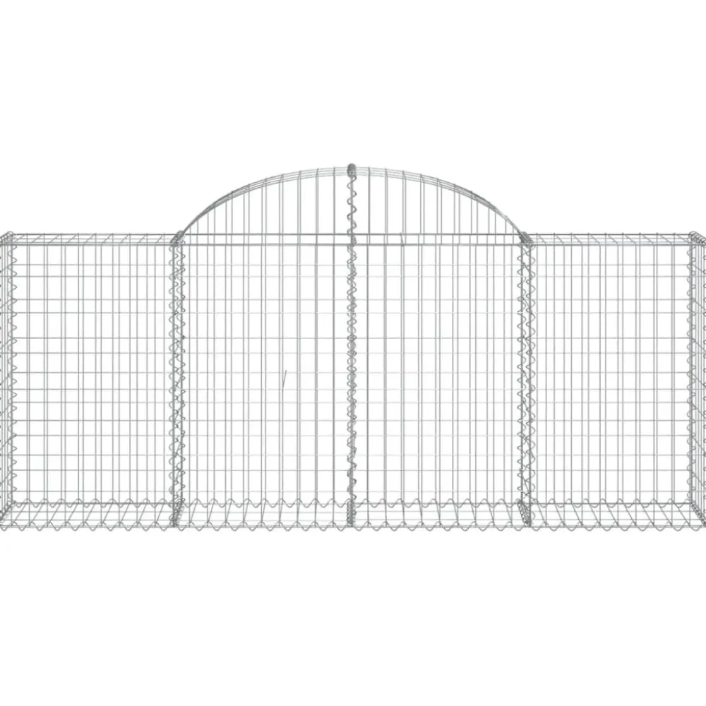 Best FinePRICE Kaareva kivikori 200x30x140/160 cm galvanoitu rauta (53487)