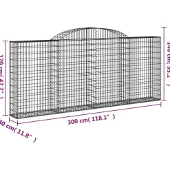 Best FinePRICE Kaareva kivikori 200x30x140/160 cm galvanoitu rauta (53487)