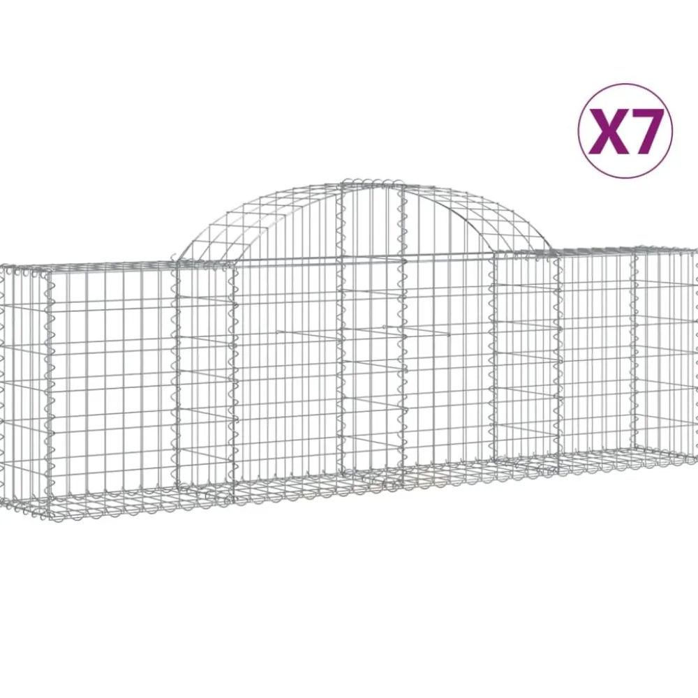 Best FinePRICE Kaareva kivikori 200x30x140/160 cm galvanoitu rauta (53487)