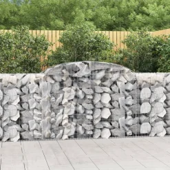 Best FinePRICE Kaareva kivikori 200x30x140/160 cm galvanoitu rauta (53487)