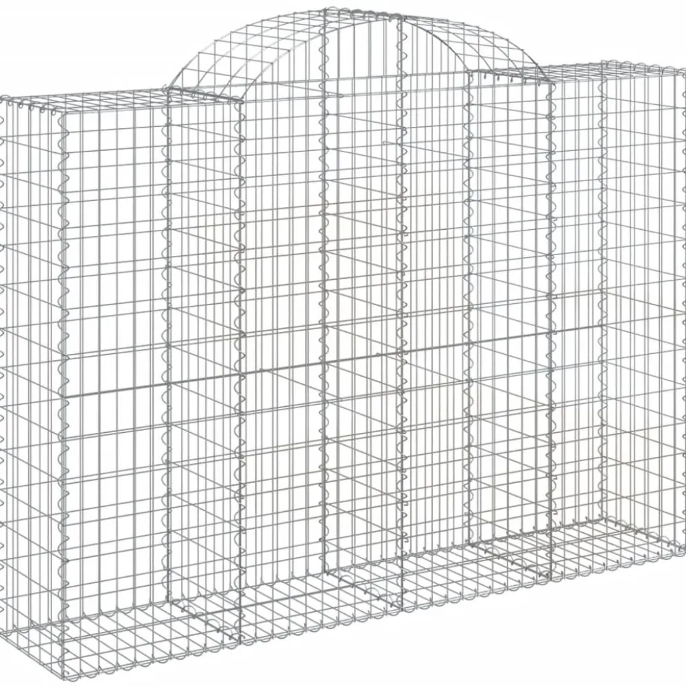 Best FinePRICE Kaareva kivikori 200x30x140/160 cm galvanoitu rauta (53487)