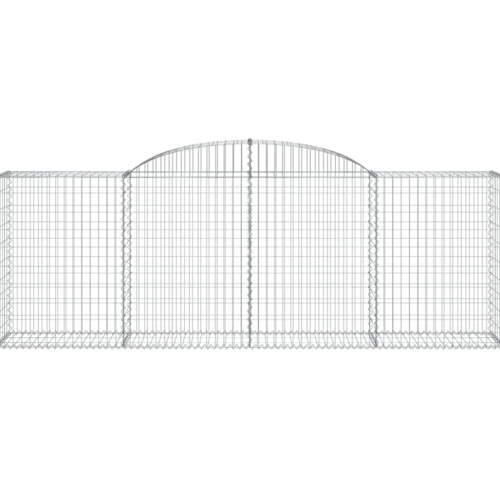 Best FinePRICE Kaareva kivikori 200x30x140/160 cm galvanoitu rauta (53487)