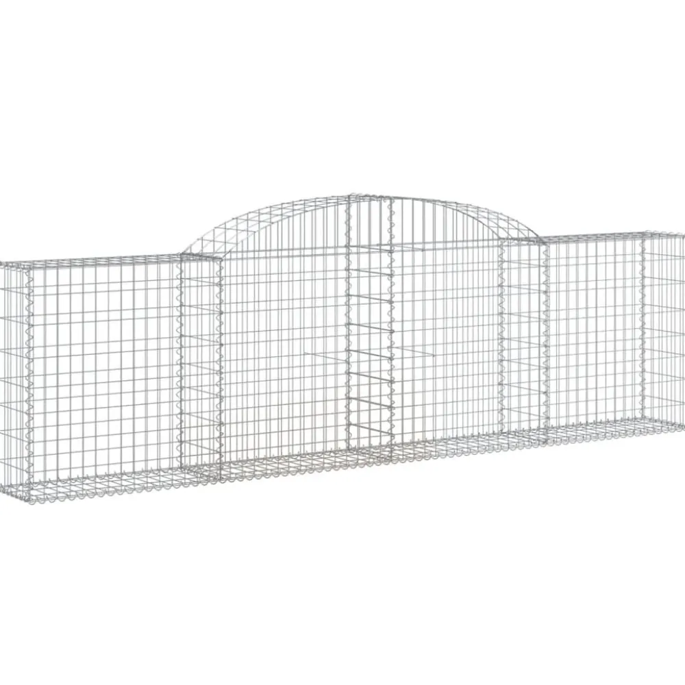 Best FinePRICE Kaareva kivikori 200x30x140/160 cm galvanoitu rauta (53487)