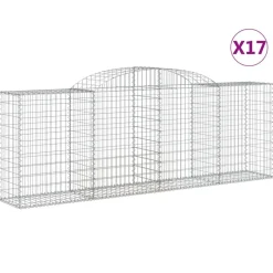 Best FinePRICE Kaareva kivikori 200x30x140/160 cm galvanoitu rauta (53487)
