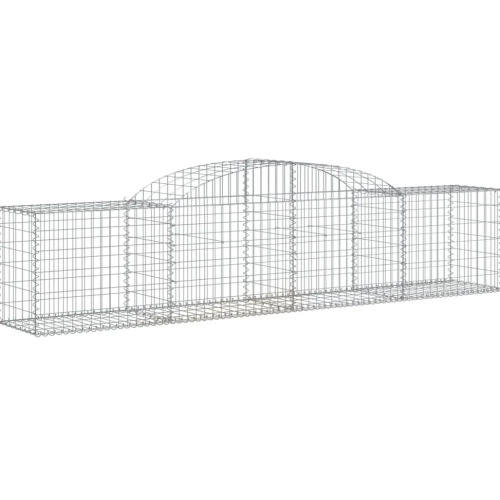 Best FinePRICE Kaareva kivikori 200x30x140/160 cm galvanoitu rauta (53487)