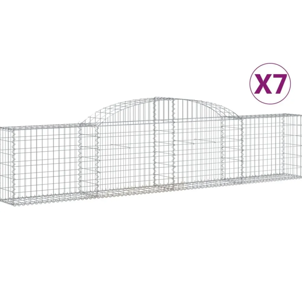 Best FinePRICE Kaareva kivikori 200x30x140/160 cm galvanoitu rauta (53487)