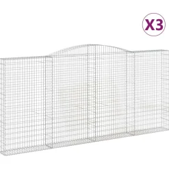Best FinePRICE Kaareva kivikori 200x30x140/160 cm galvanoitu rauta (53487)