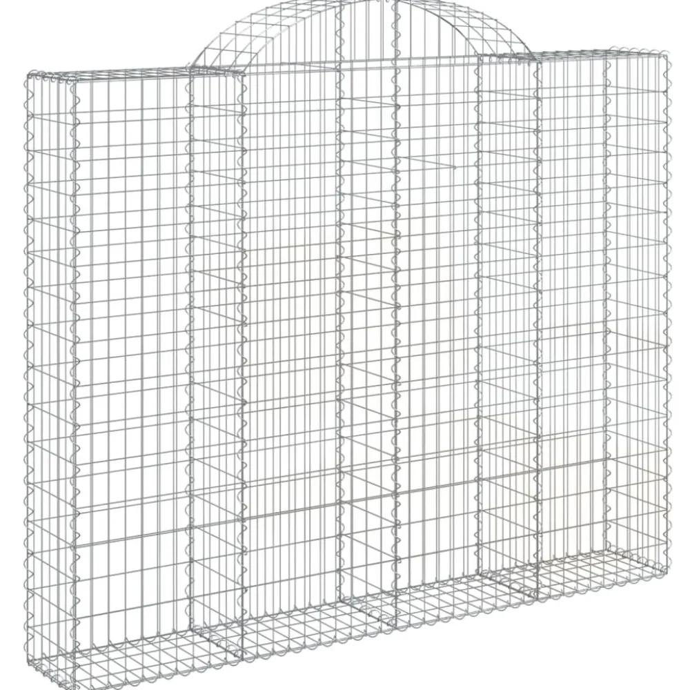 Best FinePRICE Kaareva kivikori 200x30x140/160 cm galvanoitu rauta (53487)