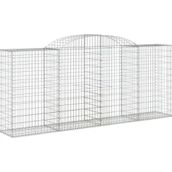 Best FinePRICE Kaareva kivikori 200x30x140/160 cm galvanoitu rauta (53487)
