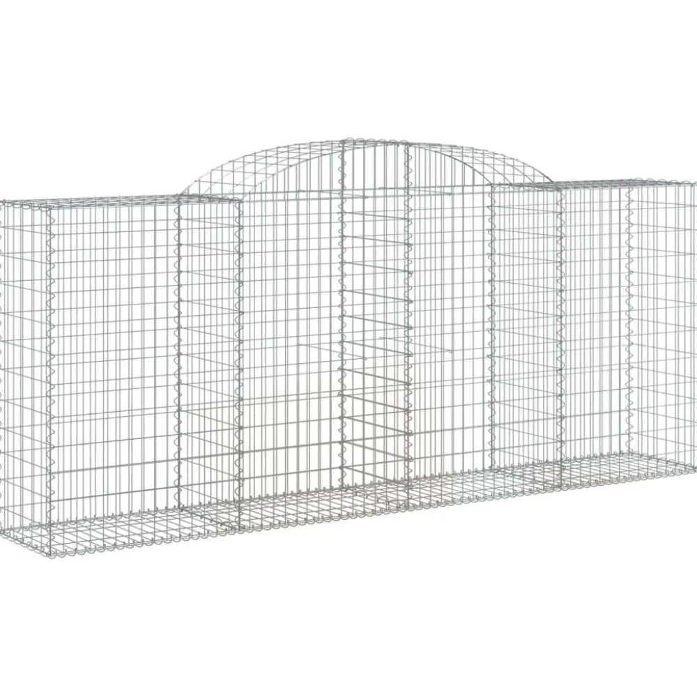 Best FinePRICE Kaareva kivikori 200x30x140/160 cm galvanoitu rauta (53487)