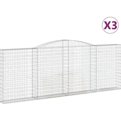 Best FinePRICE Kaareva kivikori 200x30x140/160 cm galvanoitu rauta (53487)