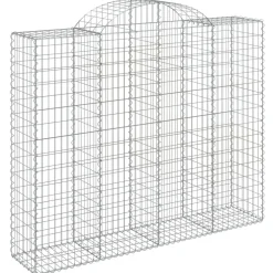 Best FinePRICE Kaareva kivikori 200x30x140/160 cm galvanoitu rauta (53487)