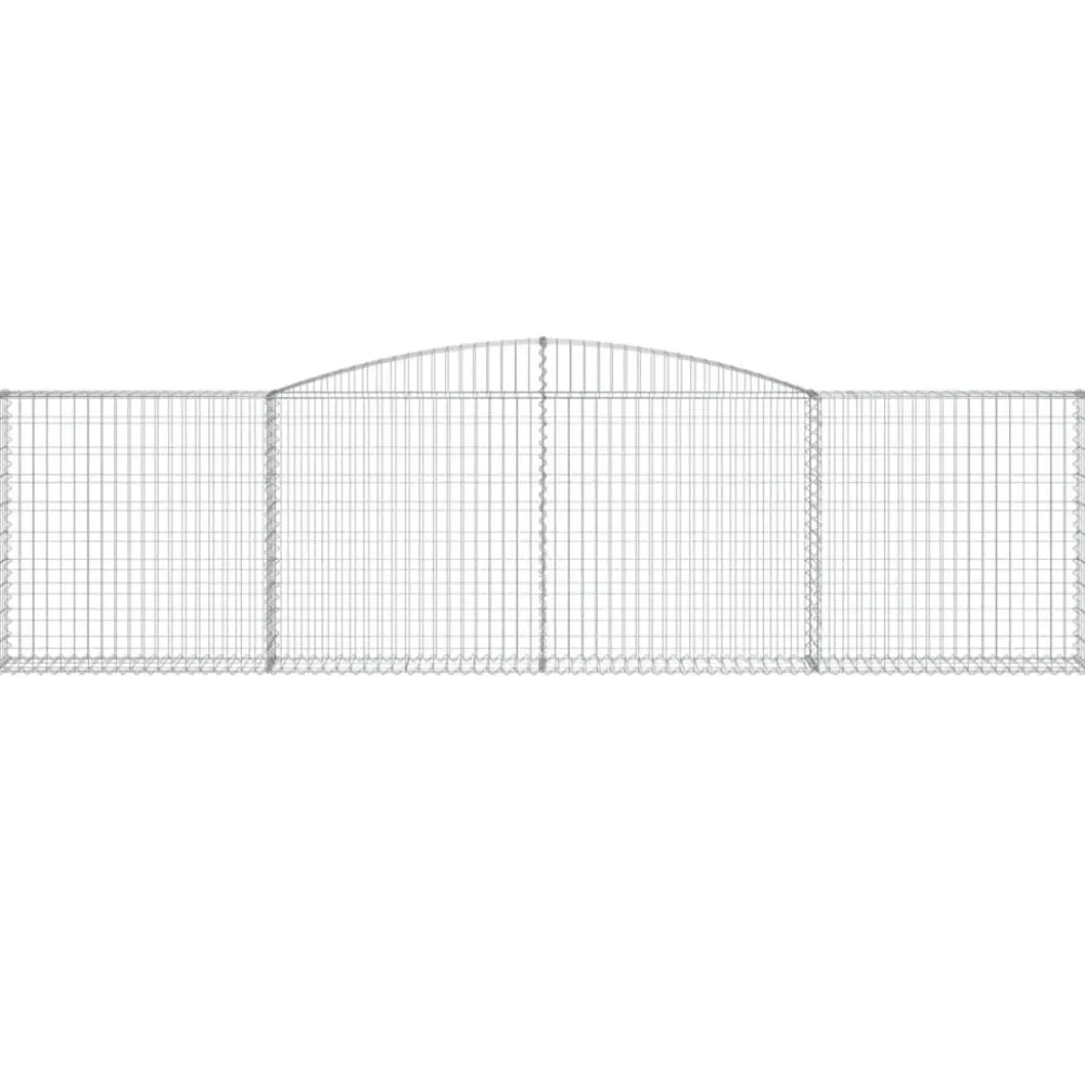 Best FinePRICE Kaareva kivikori 200x30x140/160 cm galvanoitu rauta (53487)