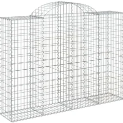 Best FinePRICE Kaareva kivikori 200x30x140/160 cm galvanoitu rauta (53487)