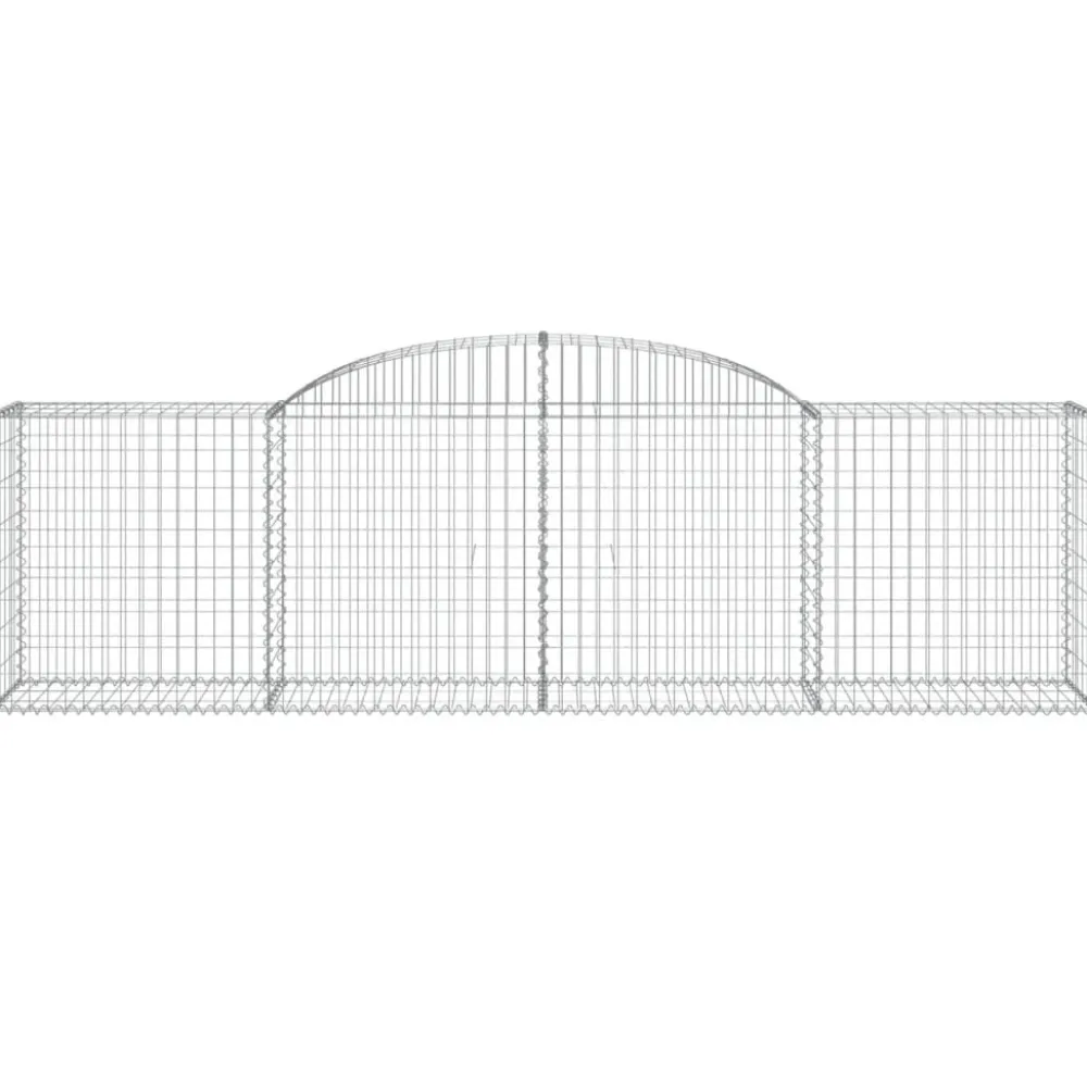 Best FinePRICE Kaareva kivikori 200x30x140/160 cm galvanoitu rauta (53487)