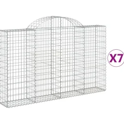 Best FinePRICE Kaareva kivikori 200x30x140/160 cm galvanoitu rauta (53487)