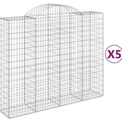 Best FinePRICE Kaareva kivikori 200x30x140/160 cm galvanoitu rauta (53487)
