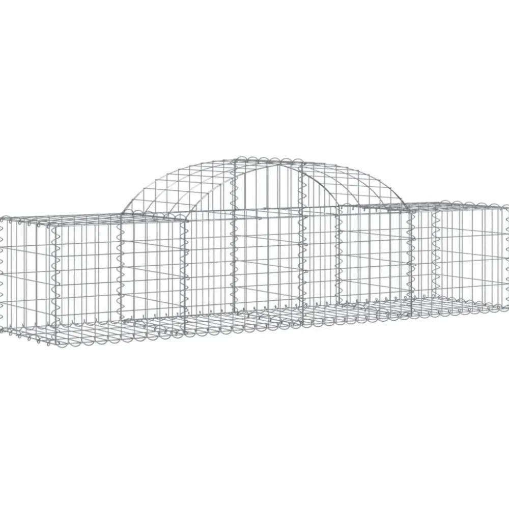 Best FinePRICE Kaareva kivikori 200x30x140/160 cm galvanoitu rauta (53487)