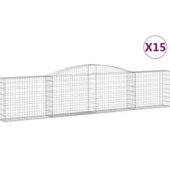 Best FinePRICE Kaareva kivikori 200x30x140/160 cm galvanoitu rauta (53487)