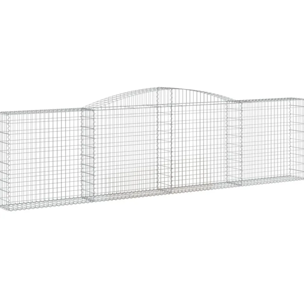 Best FinePRICE Kaareva kivikori 200x30x140/160 cm galvanoitu rauta (53487)