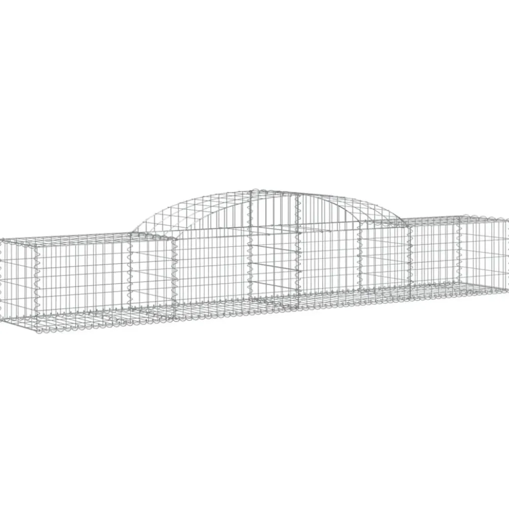 Best FinePRICE Kaareva kivikori 200x30x140/160 cm galvanoitu rauta (53487)