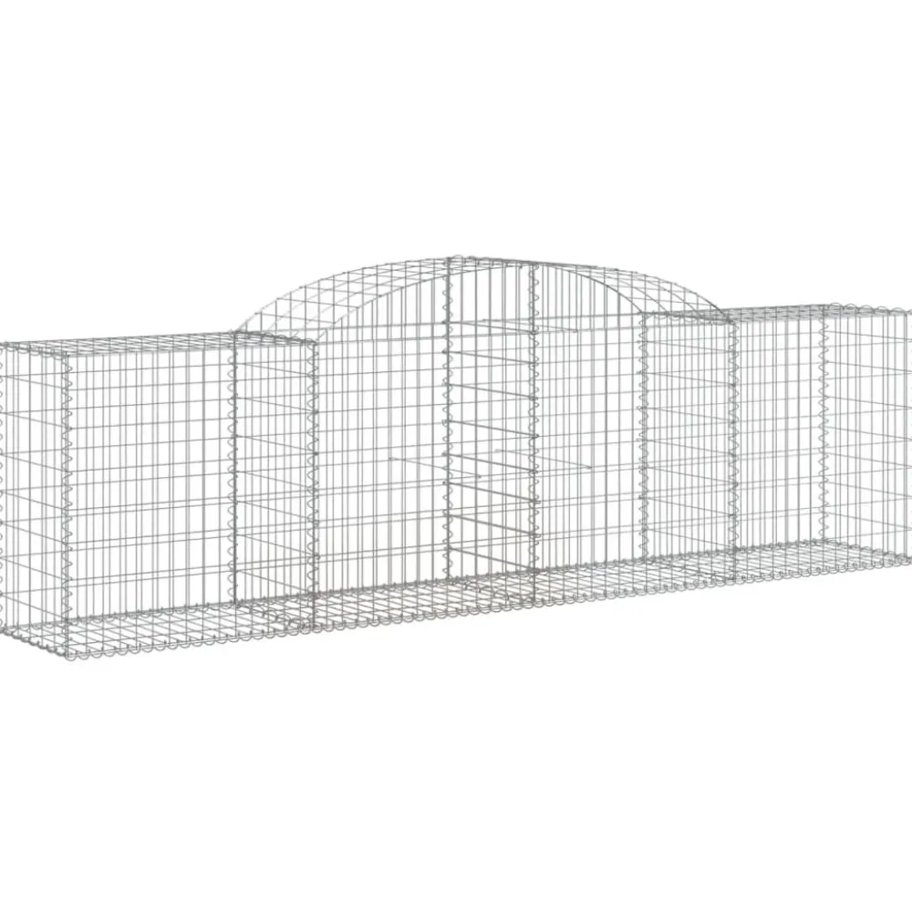 Best FinePRICE Kaareva kivikori 200x30x140/160 cm galvanoitu rauta (53487)