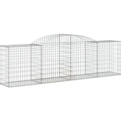 Best FinePRICE Kaareva kivikori 200x30x140/160 cm galvanoitu rauta (53487)