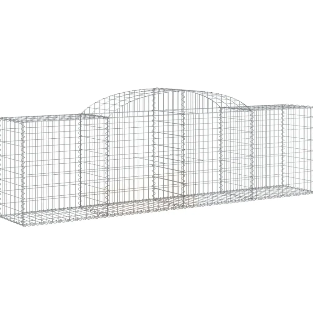 Best FinePRICE Kaareva kivikori 200x30x140/160 cm galvanoitu rauta (53487)