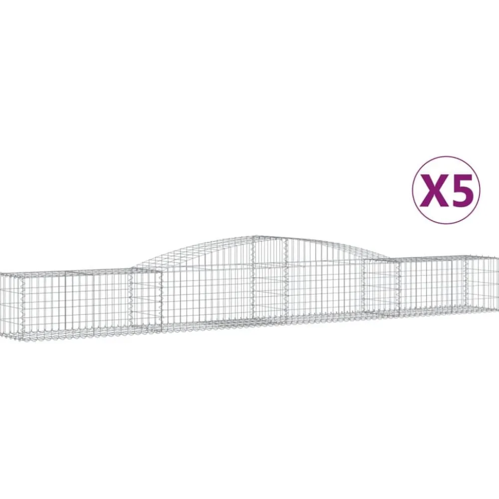 Best FinePRICE Kaareva kivikori 200x30x140/160 cm galvanoitu rauta (53487)
