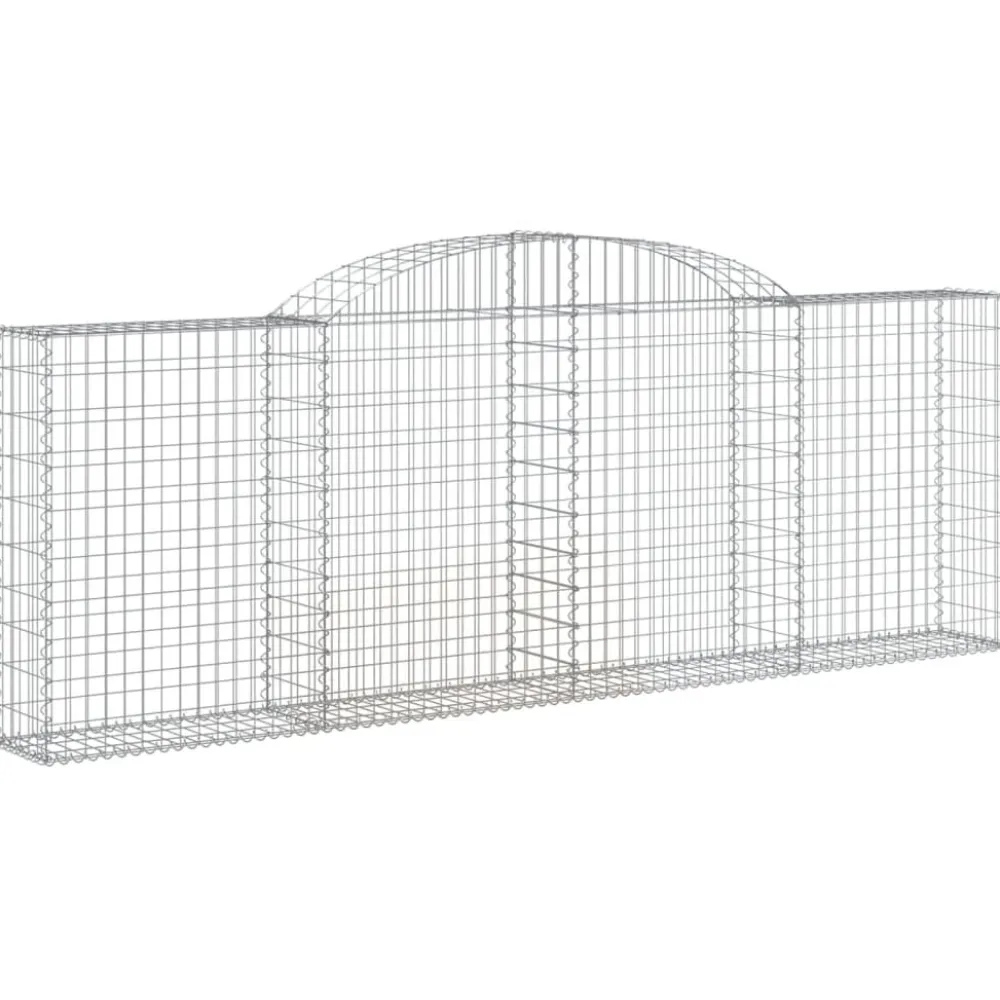 Best FinePRICE Kaareva kivikori 200x30x140/160 cm galvanoitu rauta (53487)
