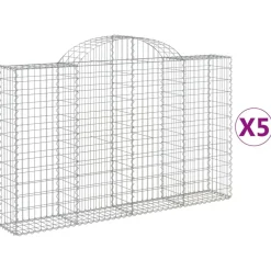 Best FinePRICE Kaareva kivikori 200x30x140/160 cm galvanoitu rauta (53487)