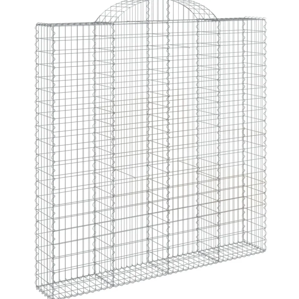 Best FinePRICE Kaareva kivikori 200x30x140/160 cm galvanoitu rauta (53487)