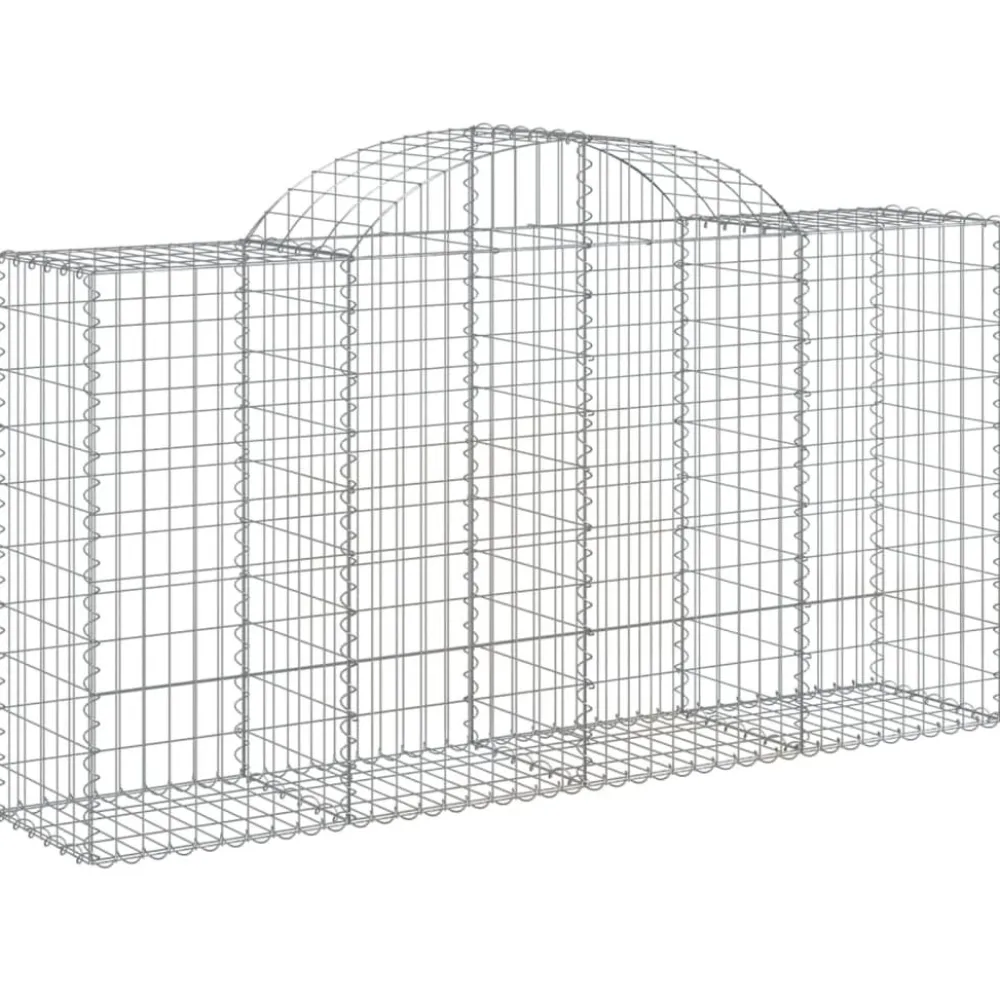 Best FinePRICE Kaareva kivikori 200x30x140/160 cm galvanoitu rauta (53487)