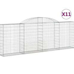Best FinePRICE Kaareva kivikori 200x30x140/160 cm galvanoitu rauta (53487)