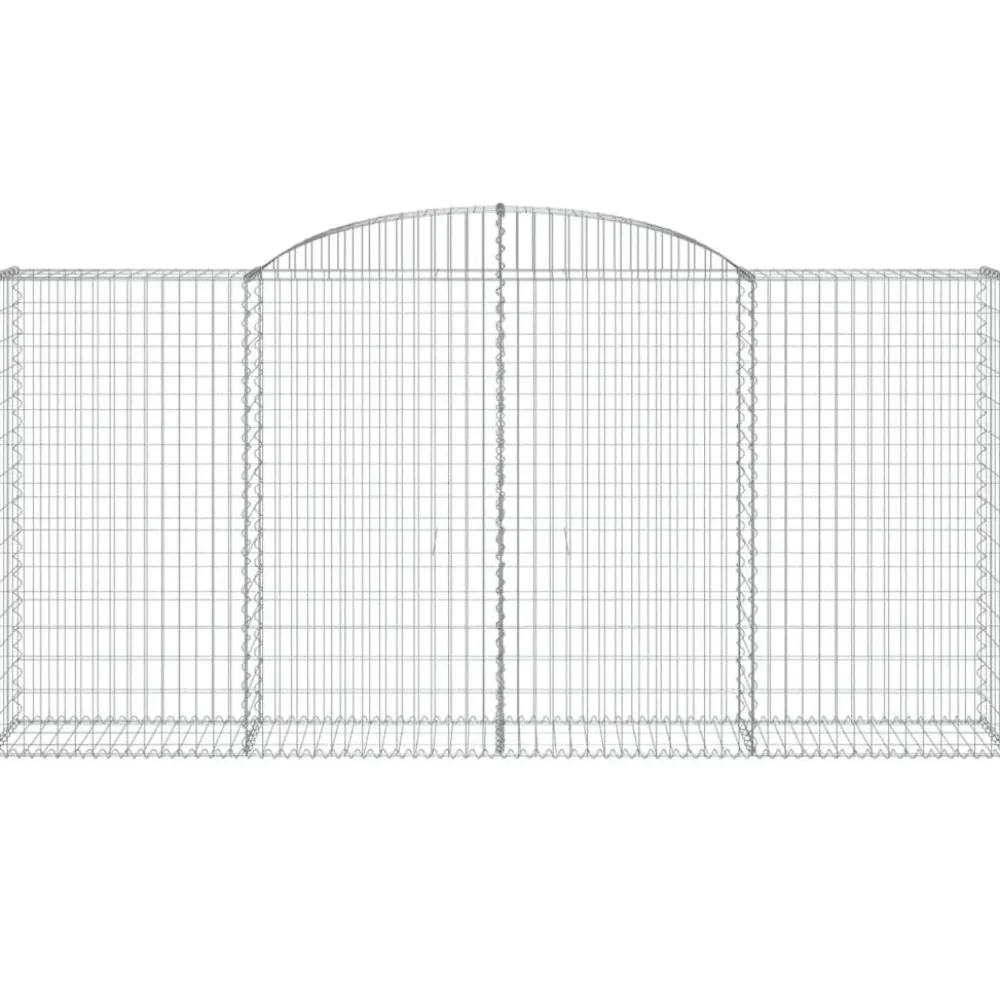 Best FinePRICE Kaareva kivikori 200x30x140/160 cm galvanoitu rauta (53487)