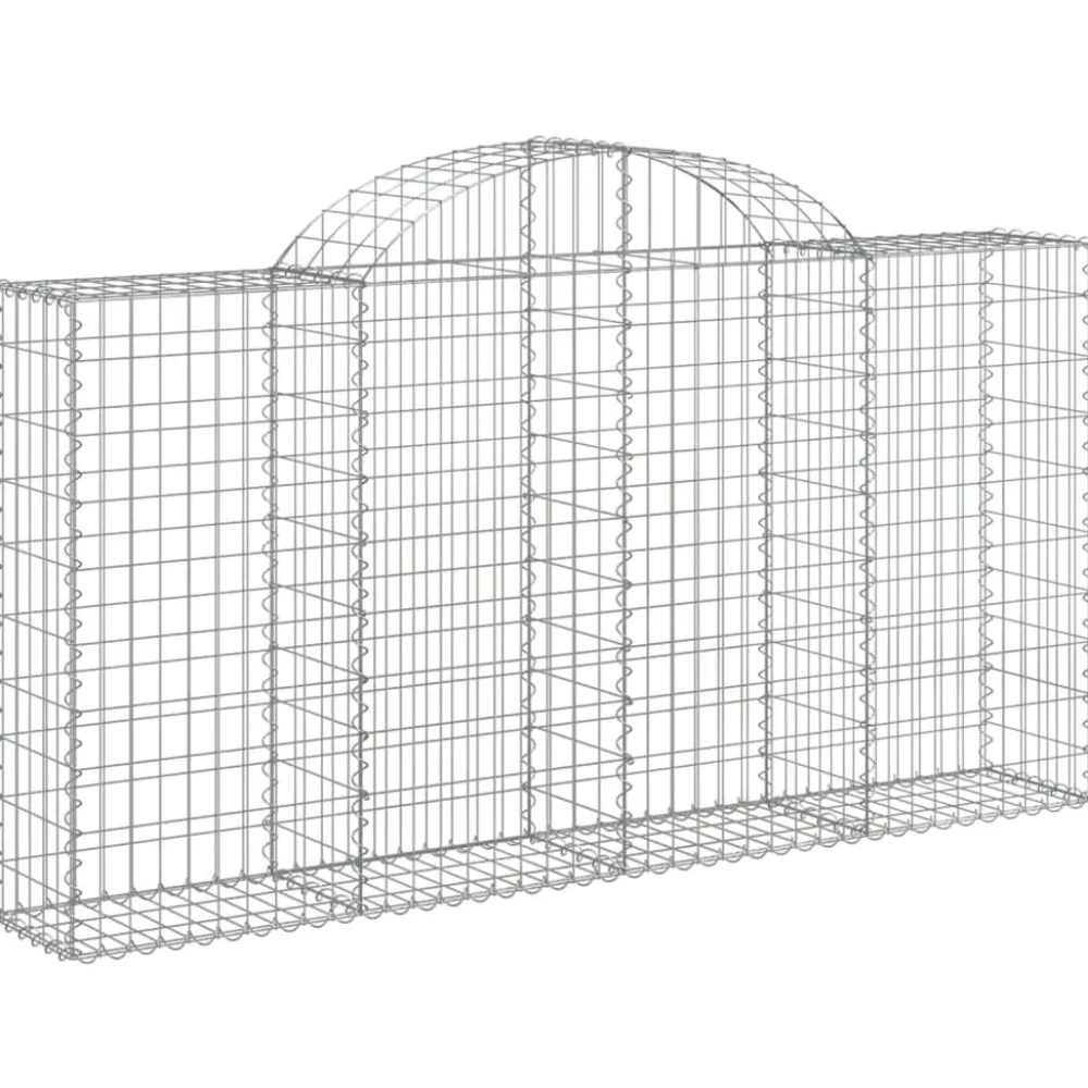 Best FinePRICE Kaareva kivikori 200x30x140/160 cm galvanoitu rauta (53487)