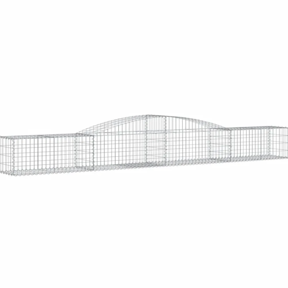 Best FinePRICE Kaareva kivikori 200x30x140/160 cm galvanoitu rauta (53487)