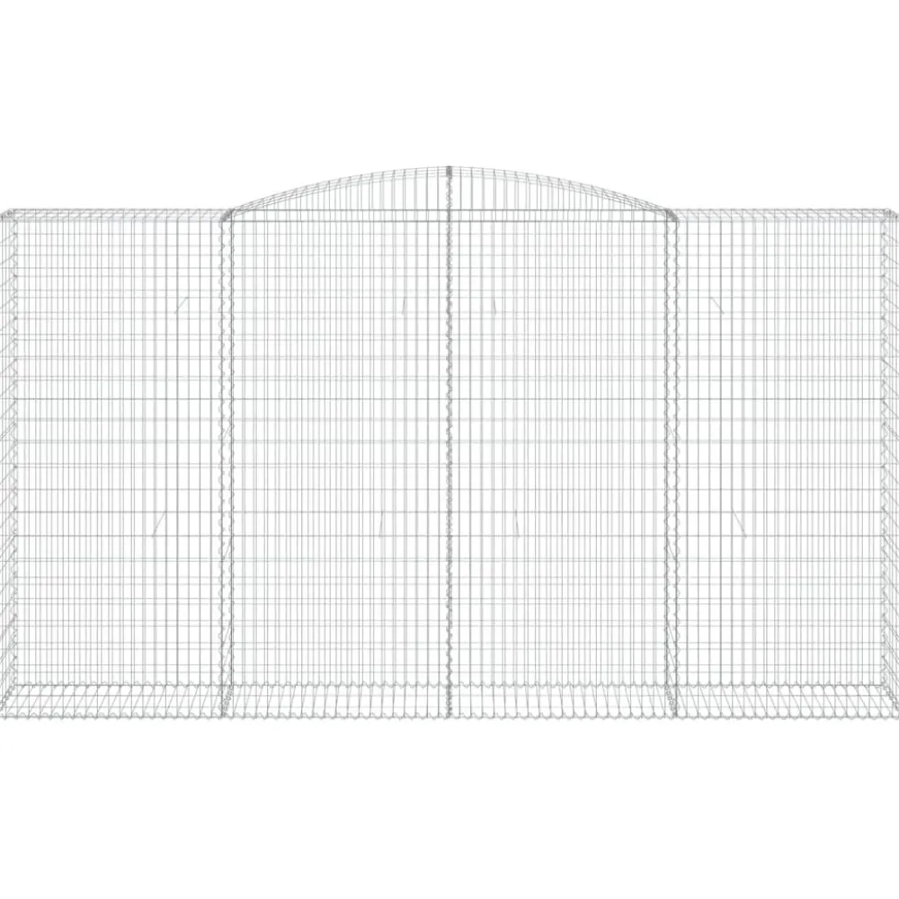 Best FinePRICE Kaareva kivikori 200x30x140/160 cm galvanoitu rauta (53487)