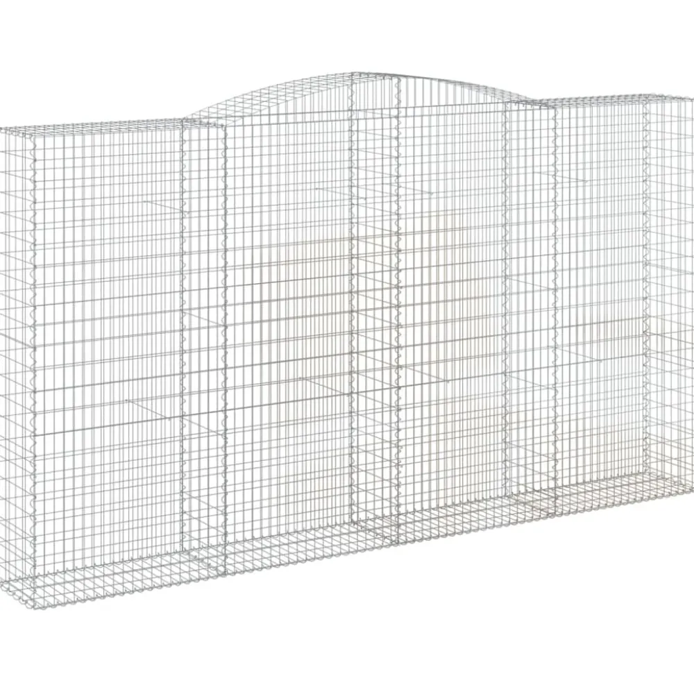 Best FinePRICE Kaareva kivikori 200x30x140/160 cm galvanoitu rauta (53487)